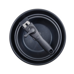 Set 3 sartenes (ø18x6cm/20x6cm/ø24x6,5cm) acero inoxidable click & cook bergner