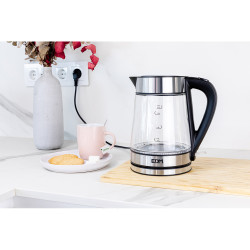 Hervidor de agua de cristal + acero inoxidable 1850 - 2200 w 1,7 l