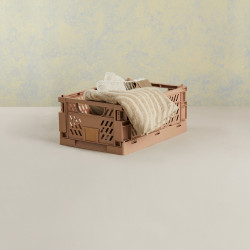 Caja almacenaje plegable 50x33x25cm arena natural