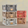 Caja almacenaje plegable 50x33x25cm arena natural