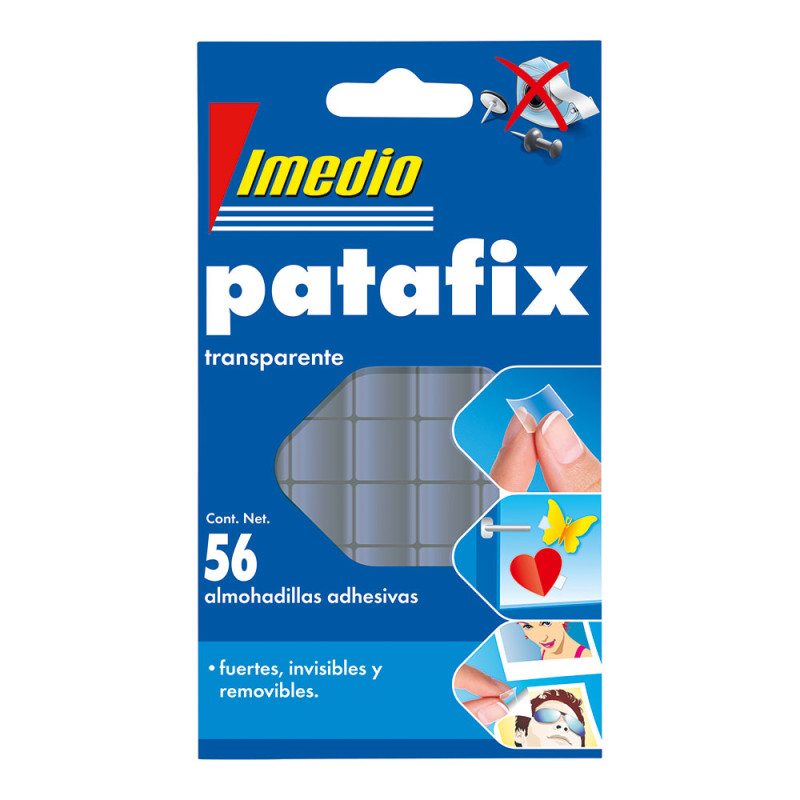Patafix almohadilla adhesiva transparente removible 56 unid. 7001471 imedio Patafix almohadilla adhesiva transparente removible 56 unid. 7001471 imedio