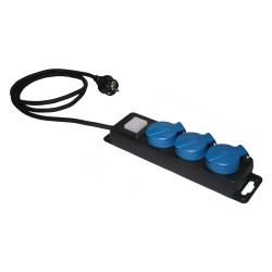 Prolongador con 3 bases 2p+t, 16 a 250 v 1,5 m