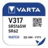 Micro pila de boton silver sr62 - v317 10,5mah (blister 1 unid.) ø5,8x1,65mm