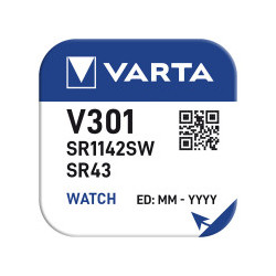 Micro pila de boton silver sr43 - v301 82mah (blister 1 unid.) ø11,6x4,2mm