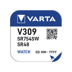 Micro pila de boton silver sr48 - v309 73mah (blister 1 unid.) ø7,9x5,4mm