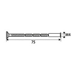 Tornillo pasante multicorte trn02 m4x75mm latonado