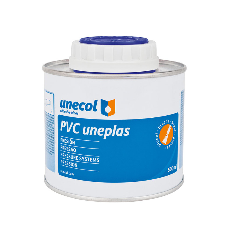 Pvc uneplas, bote metálico 500ml con pincel a2041 unecol Pvc uneplas, bote metálico 500ml con pincel a2041 unecol