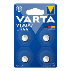 Micro pila de boton alkaline lr44 - v13ga 1,5v (blister 4 unid.) ø11,6x5,4mm