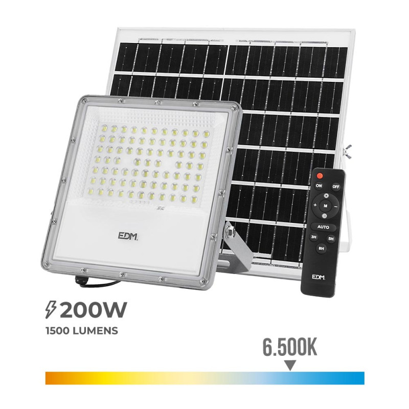Foco proyector led solar 200w 1500lm 6500k Foco proyector led solar 200w 1500lm 6500k