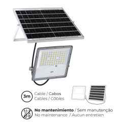 Foco proyector led solar 200w 1500lm 6500k