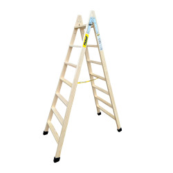 Escalera de madera peldaños anchos 190cm alto bld-7 plabell