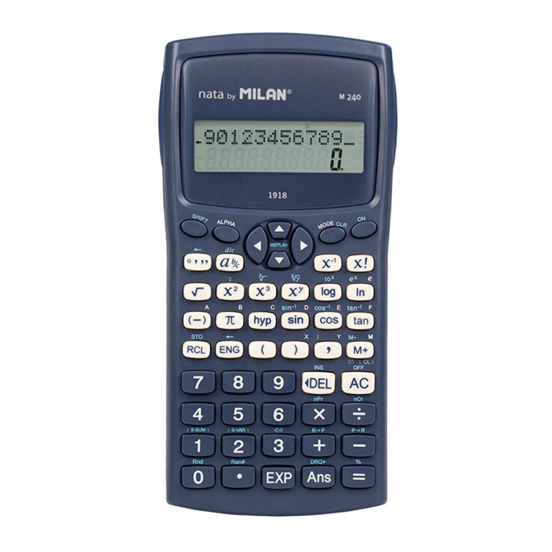 Blister calculadora científica m240 serie 1918, azul milan