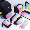 Plumier de 2 pisos con contenido sunset, negro y verde milan