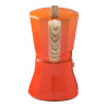 Cafetera petra naranja de aluminio de 6 tazas
