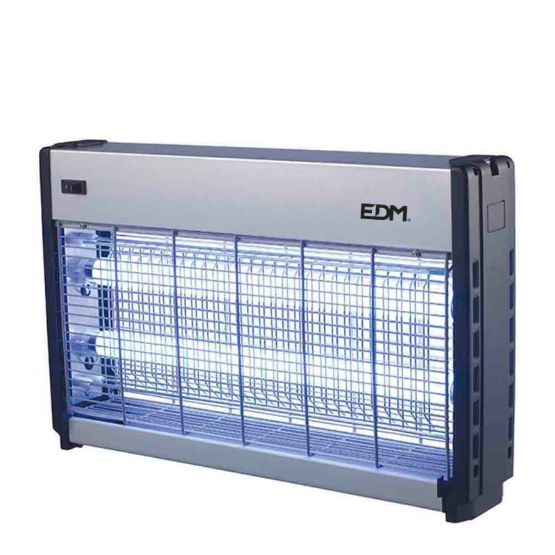 Mata insectos profesional eléctrico 2x15w 100m² 9x10x31cm color cromo/negro edm Mata insectos profesional eléctrico 2x15w 100m² 9x10x31cm color cromo/negro edm