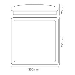 Aplique superficie cuadrado led efecto madera 18 w 1820 lm 6500 k 33 x 33 x 7 cm