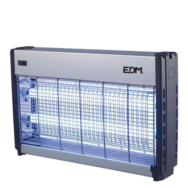 Mata insectos profesional eléctrico 2x20w 150m² 64x10x36cm color cromo/negro edm Mata insectos profesional eléctrico 2x20w 150m² 64x10x36cm color cromo/negro edm