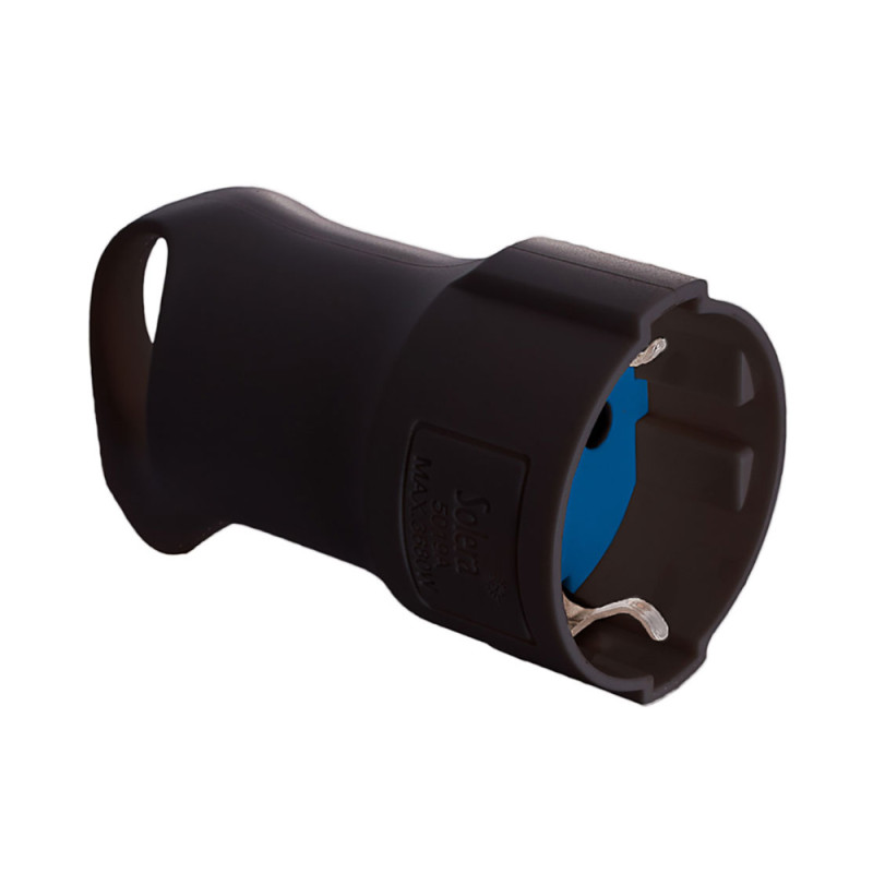 Base tipo f 4,8 mm 16 a 250 v t/tl con anilla para fácil extracción, negra Base tipo f 4,8 mm 16 a 250 v t/tl con anilla para fácil extracción, negra
