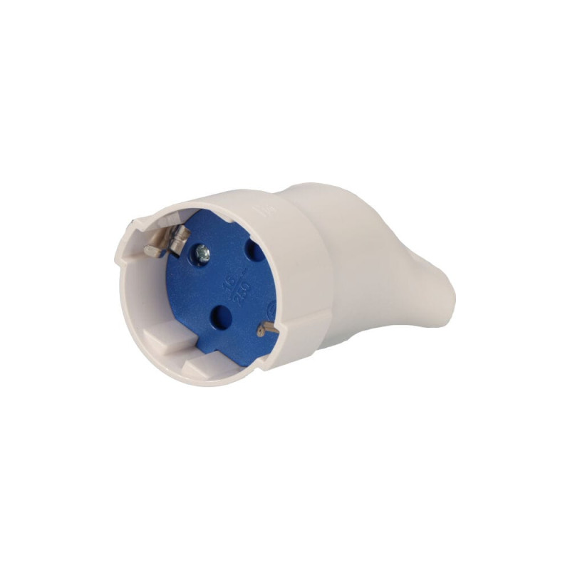 Base tipo f 4,8 mm 16 a 250 v t/tl con anilla para fácil extracción, blanca Base tipo f 4,8 mm 16 a 250 v t/tl con anilla para fácil extracción, blanca