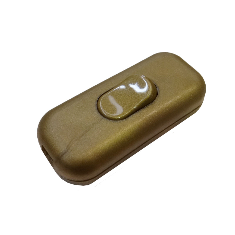 Interruptor unipolar 2a montado oro Interruptor unipolar 2a montado oro