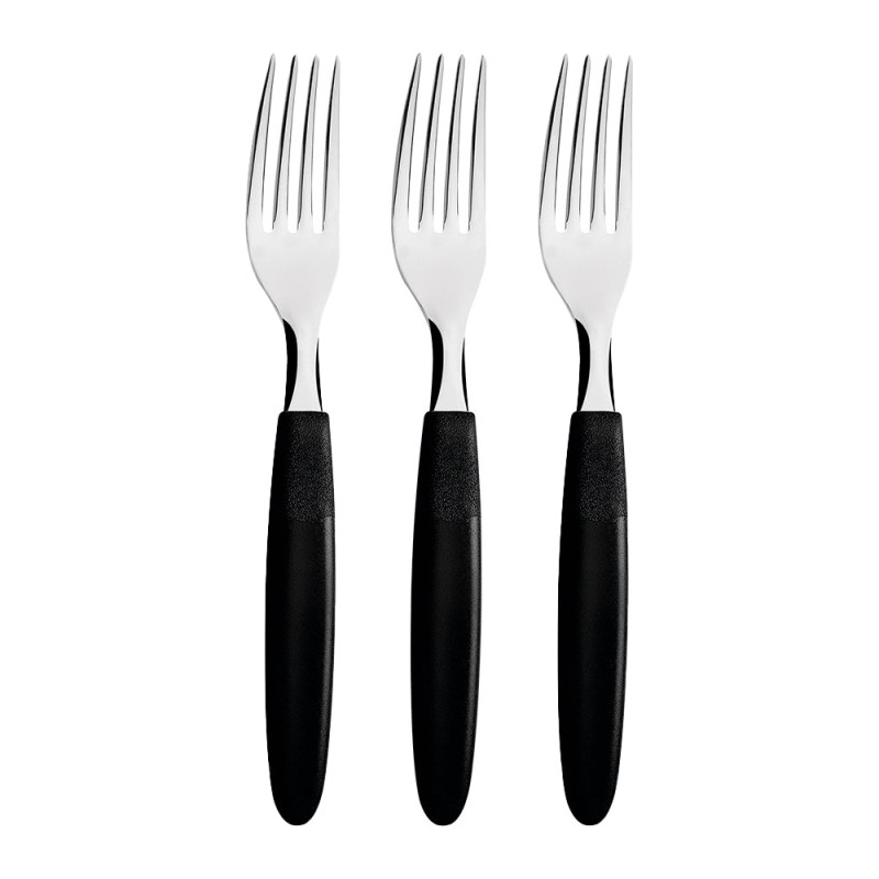 Juego de tenedores de mesa 3 piezas ipanema negro 19,1cm tramontina Juego de tenedores de mesa 3 piezas ipanema negro 19,1cm tramontina