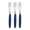 Juego de tenedores de mesa 3 piezas ipanema azul 19,1cm tramontina