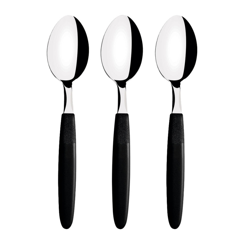 Juego de cucharas de mesa 3 piezas ipanema negro 19cm tramontina Juego de cucharas de mesa 3 piezas ipanema negro 19cm tramontina