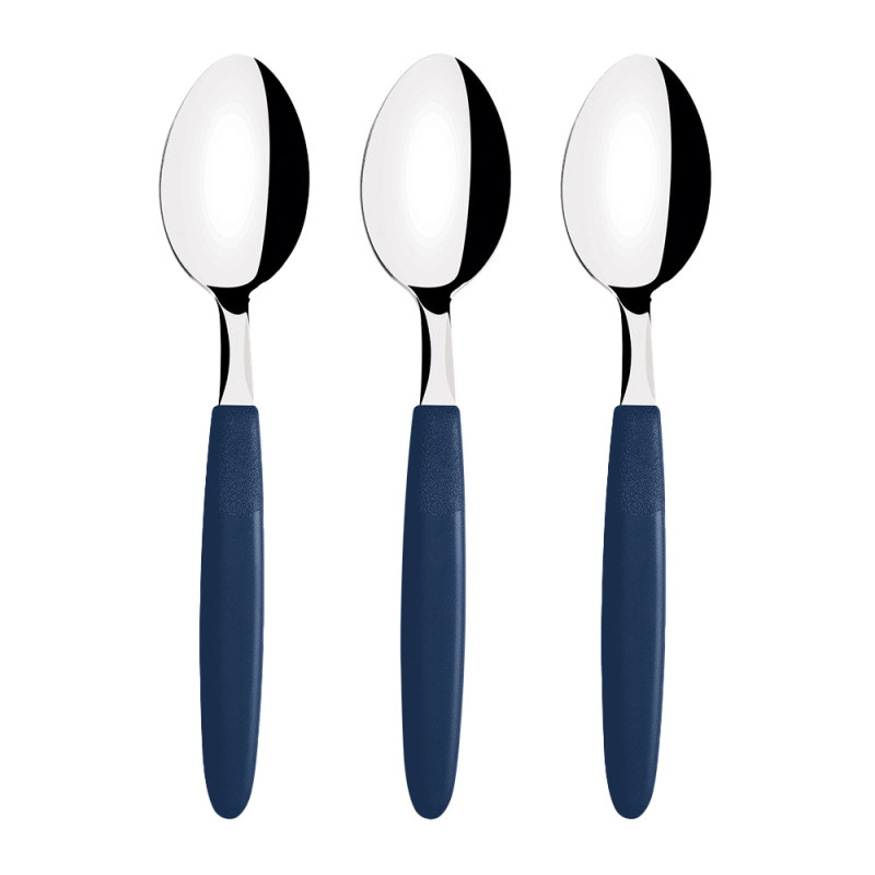 Juego de cucharas de mesa 3 piezas ipanema azul 19cm tramontina Juego de cucharas de mesa 3 piezas ipanema azul 19cm tramontina