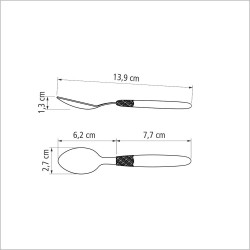 Juego de cucharas para té 3 piezas ipanema negro 13,9cm tramontina