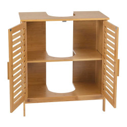 Armario bajo para lavabo de bambú 60 x 30 x 62 cm