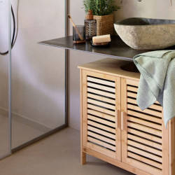 Armario bajo para lavabo de bambú 60 x 30 x 62 cm