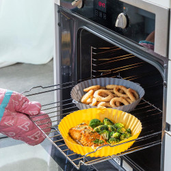 Cestas de silicona con pincel para freidoras de aire v0103786 innovagoods