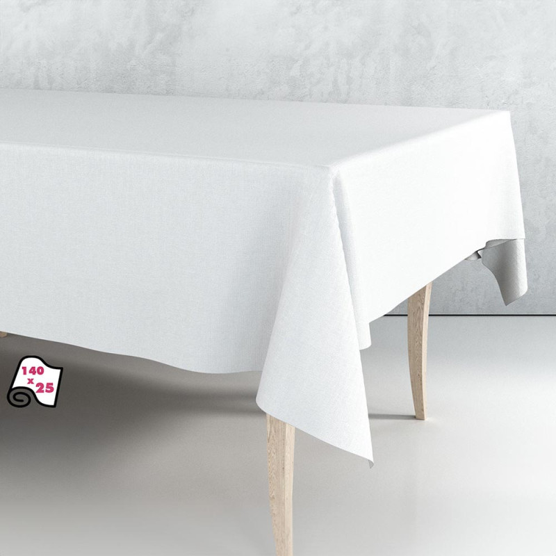 Rollo de hule mantel blanco liso 1,40 x 25 m Rollo de hule mantel blanco liso 1,40 x 25 m