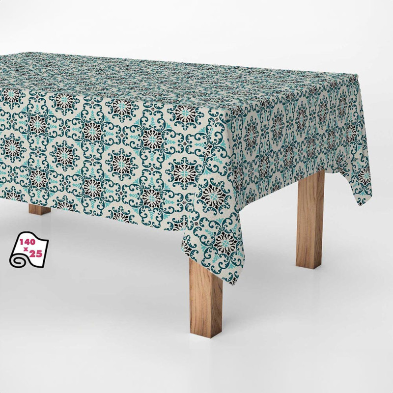 Rollo de hule antimanchas azulejo retro 1,40 x 25 m Rollo de hule antimanchas azulejo retro 1,40 x 25 m