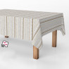 Rollo de hule antimanchas rayas beige 1,40 x 25 m