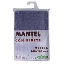 Mantel de hule ribeteado cuadrado colores surtidos 140 x 140 cm