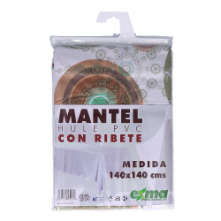 Mantel de hule ribeteado cuadrado colores surtidos 140 x 140 cm