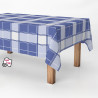 Rollo de hule antimanchas cuadros azul clásico 1,40 x 25 m