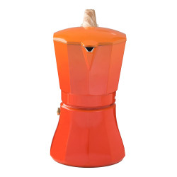 Cafetera petra naranja de aluminio de 9 tazas