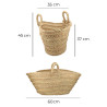Cesta para leñero de esparto 60x35x45cm oval