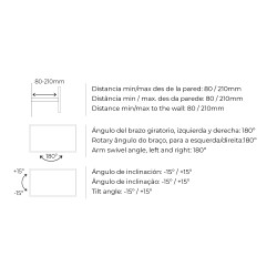 Soporte universal tv de 23-42 pulgadas 25kg con brazo