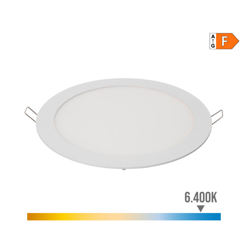 Downlight led empotrable redondo 20 w luz fria 6400 k 1500 lm blanco ø22,5 cm Downlight led empotrable redondo 20 w luz fria 6400 k 1500 lm blanco ø22,5 cm