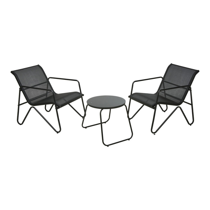 Conjunto jardin 3 piezas metal antracita Conjunto jardin 3 piezas metal antracita