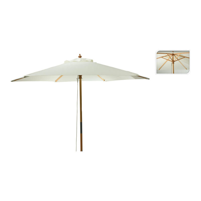 Parasol con mango de madera, diámetro de 250cm Parasol con mango de madera, diámetro de 250cm