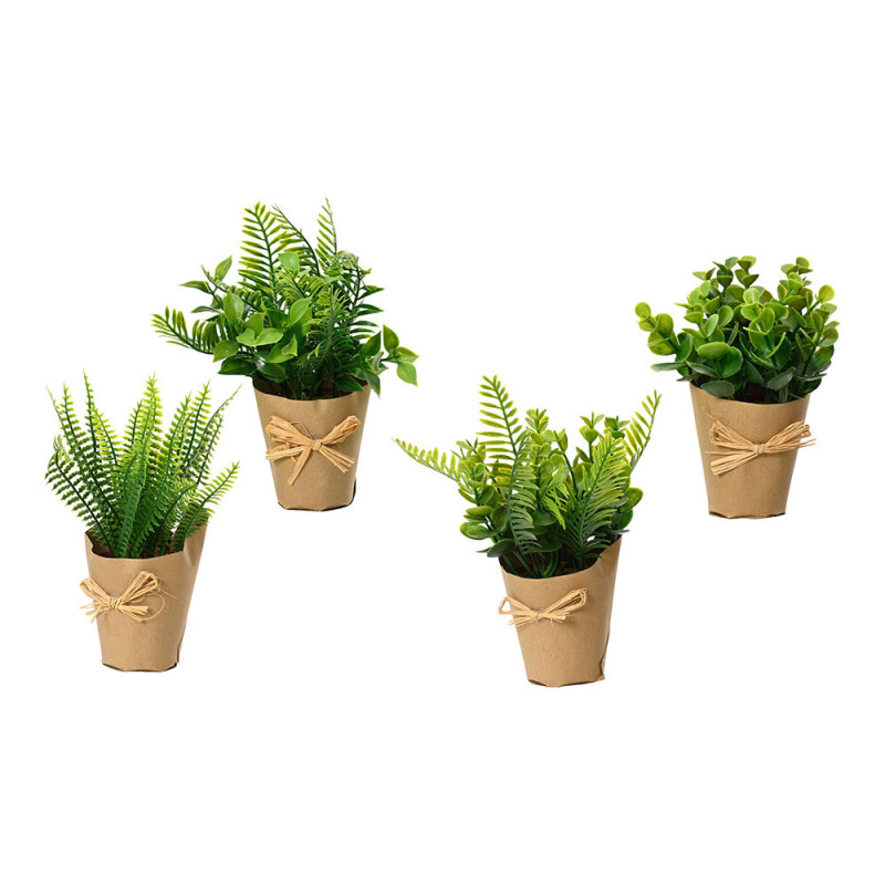 Planta artificial con maceta de papel de 18cm modelos surtidos 808607 Planta artificial con maceta de papel de 18cm modelos surtidos 808607