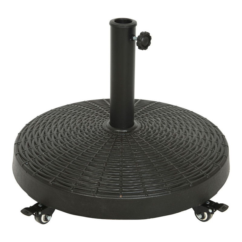 Base para parasol con ruedas color negro diámetro 52cm 841097 Base para parasol con ruedas color negro diámetro 52cm 841097