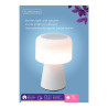 Lámpara led con altavoz bluetooth recargable para exterior y interior color blanco 22,5 cm