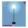 Lámpara de pie para exteior y interior recargable con mando a distancia color blanco y negro 150 cm