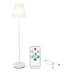 Lámpara de pie para exteior y interior recargable con mando a distancia color blanco 150 cm