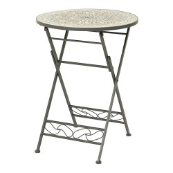 Mesa metalica/mosaico bistro color negro para exterior